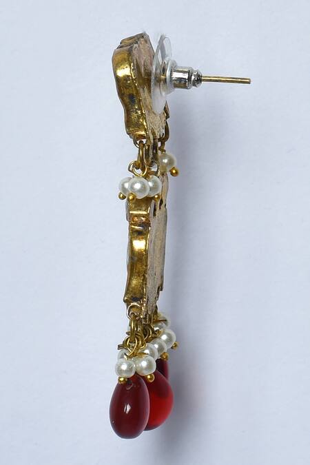 Kohar By Kanika_Red Kundan And Stone Embellished Choker Set_at_Aza_Fashions