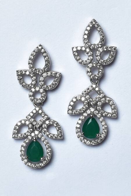 Shop_Kohar By Kanika_Blue Faux Diamonds And Stone Cutwork Detail Embellished Necklace Set_Online_at_Aza_Fashions