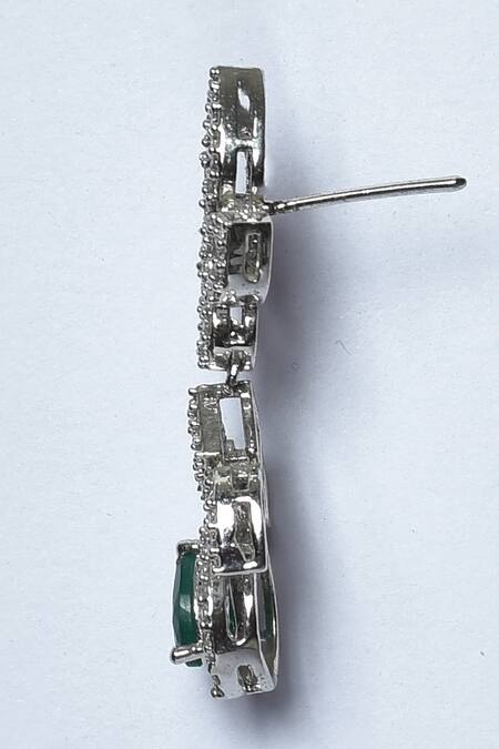 Kohar By Kanika_Blue Faux Diamonds And Stone Cutwork Detail Embellished Necklace Set_at_Aza_Fashions