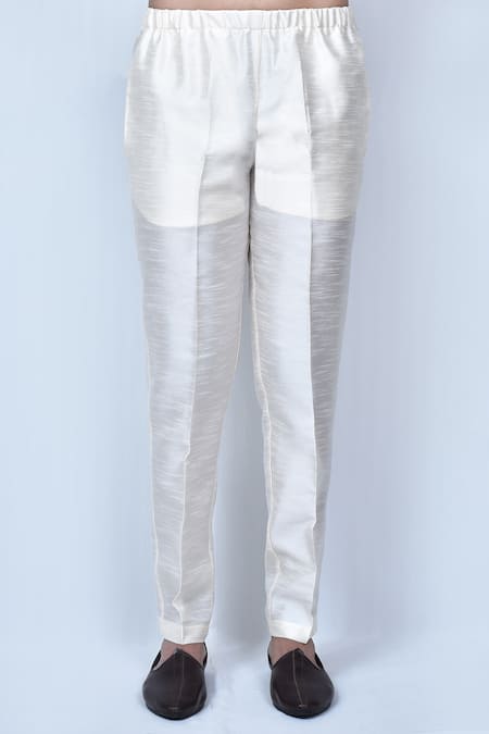 Arihant Rai Sinha_Cream Brocade, Silk Embroidery Full Sleeve Bandhgala Set _Online_at_Aza_Fashions