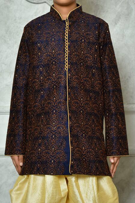 Buy Petite Pomme Blue Silk Embroidery Floral Kurta And Patiala Pant Set Online at Aza Fashions Buy_Petite Pomme_Blue Silk Embroidery Floral Kurta And Patiala Pant Set _Online_at_Aza_Fashions