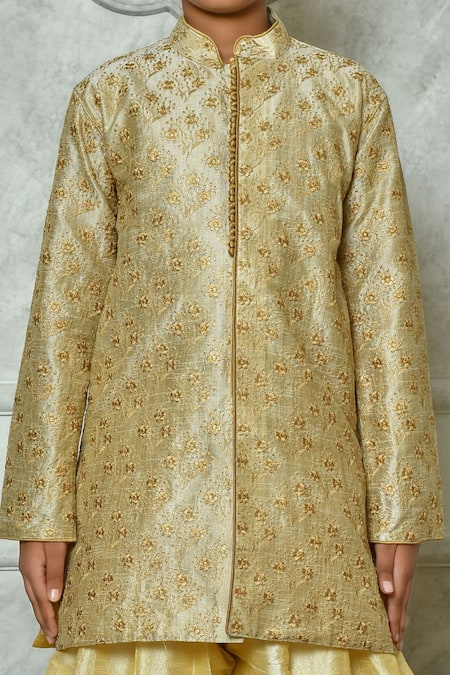 Buy Petite Pomme Green Silk Embroidery Thread Kurta And Patiala Pant Set Online at Aza Fashions Buy_Petite Pomme_Green Silk Embroidery Thread Kurta And Patiala Pant Set _Online_at_Aza_Fashions