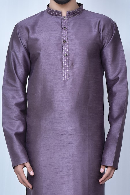 Shop Arihant Rai Sinha Purple Silk Straight Kurta Pant Set Online at Aza Fashions Shop_Arihant Rai Sinha_Purple Silk Straight Kurta Pant Set _Online_at_Aza_Fashions