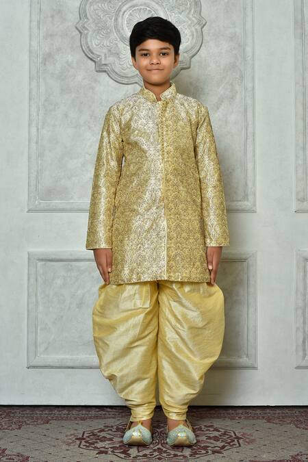 Shop_Petite Pomme_Beige Silk Embroidery Paisley Kurta And Patiala Pant Set _Online_at_Aza_Fashions