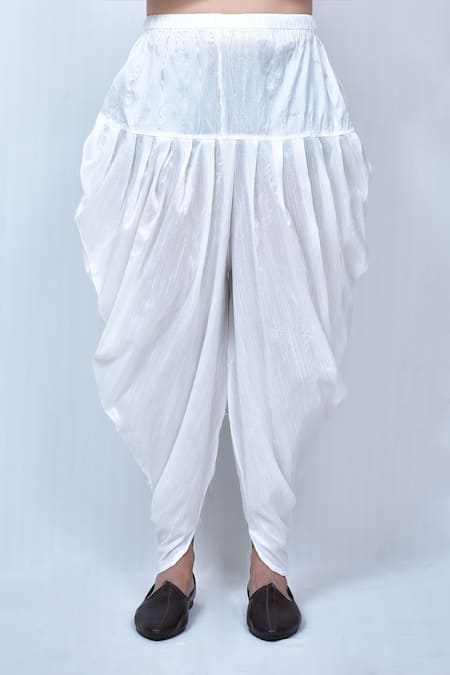 Arihant Rai Sinha Green Silk Foil Printing Kurta And Cowl Pant Set Online at Aza Fashions Arihant Rai Sinha_Green Silk Foil Printing Kurta And Cowl Pant Set_Online_at_Aza_Fashions