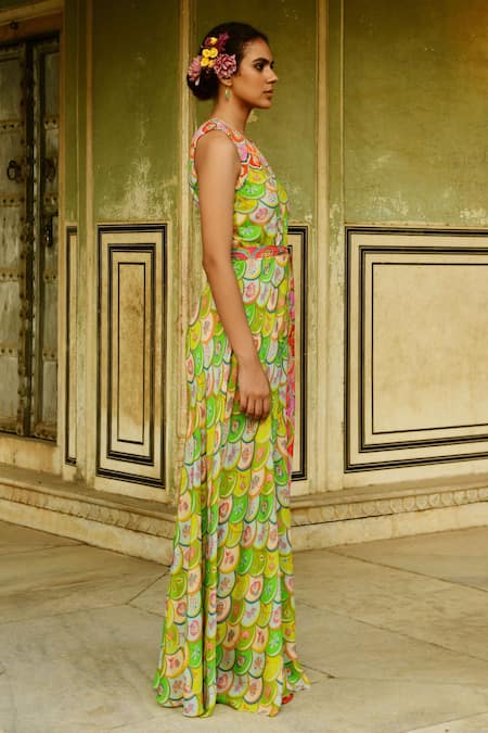 Buy Swati Vijaivargie Multi Color Silk Embroidery Sequin Round Chinar Sleeveless Jumpsuit Online at Aza Fashions Buy_Swati Vijaivargie_Multi Color Silk Embroidery Sequin Round Chinar Sleeveless Jumpsuit _Online_at_Aza_Fashions