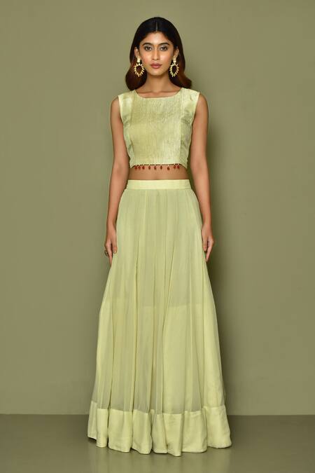 Buy Samyukta Singhania Green Long Jacket With Lehenga Set Online at Aza Fashions Buy_Samyukta Singhania_Green Long Jacket With Lehenga Set _Online_at_Aza_Fashions