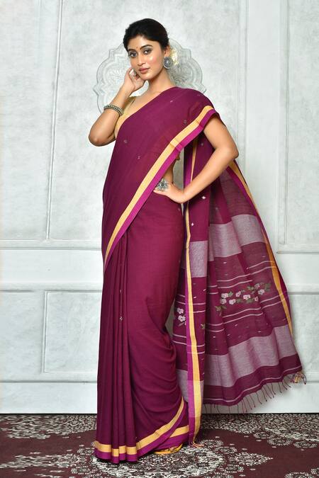 Party Wear Printed Purple Designer Dhakai Jamdani Sarees, Without Blouse,  5.5 m (separate blouse piece) at Rs 850 in Krishnanagar