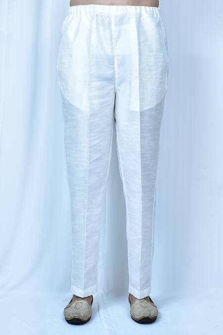 Arihant Rai Sinha_White Linen, Cotton, Silk Kurta Set_Online_at_Aza_Fashions