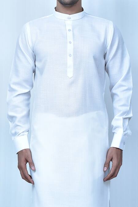 Arihant Rai Sinha White Linen, Cotton, Silk Kurta Set at Aza Fashions Arihant Rai Sinha_White Linen, Cotton, Silk Kurta Set_at_Aza_Fashions