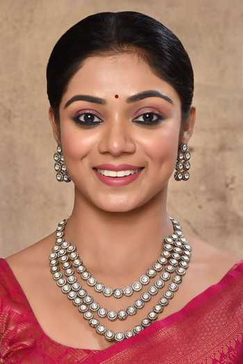 Studio6 Jewels_White Diamonds, Stones Kundan Embellished Necklace Set _at_Aza_Fashions