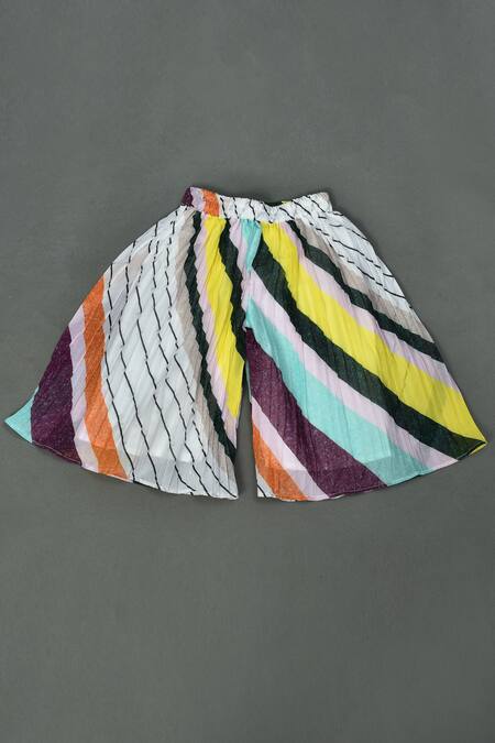 Buy_Maaikid_Multi Color Georgette, Cotton Striped Pattern Top And Palazzo Set _Online_at_Aza_Fashions