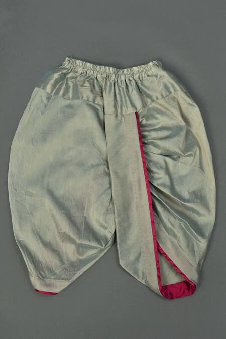 Buy_Maaikid_Pink Cotton Silk, Art Silk, Lining  Letter Motif Embroidered Sherwani Set _Online_at_Aza_Fashions