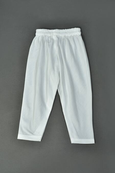 Shop_Maaikid_Blue Organza, Cotton, Silk Mirrors Printed Kurta And Pyjama Set _Online_at_Aza_Fashions