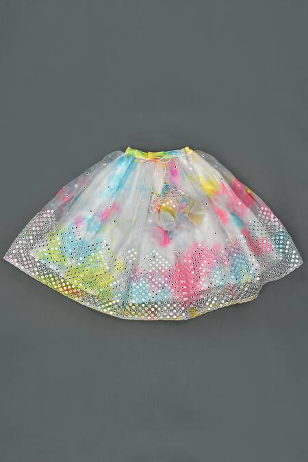 Shop_Maaikid_Multi Color Organza Mirrors Embroidered Top And Lehenga Set _Online_at_Aza_Fashions