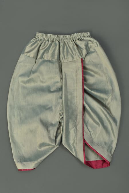 Shop_Maaikid_Pink Cotton, Silk Embroidery Sherwani Set _Online_at_Aza_Fashions