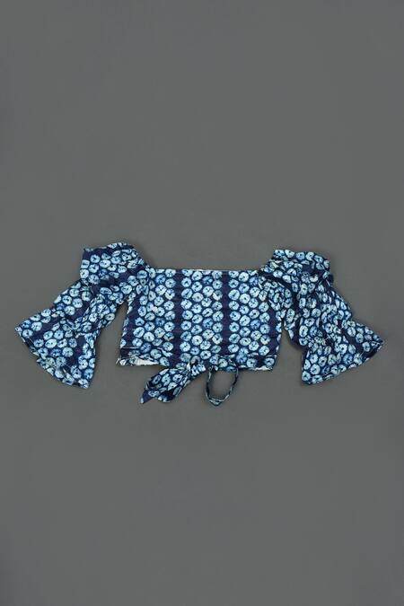 Buy_Maaikid_Blue Silk, Linen Shibori Print Top Palazzo Set _Online_at_Aza_Fashions