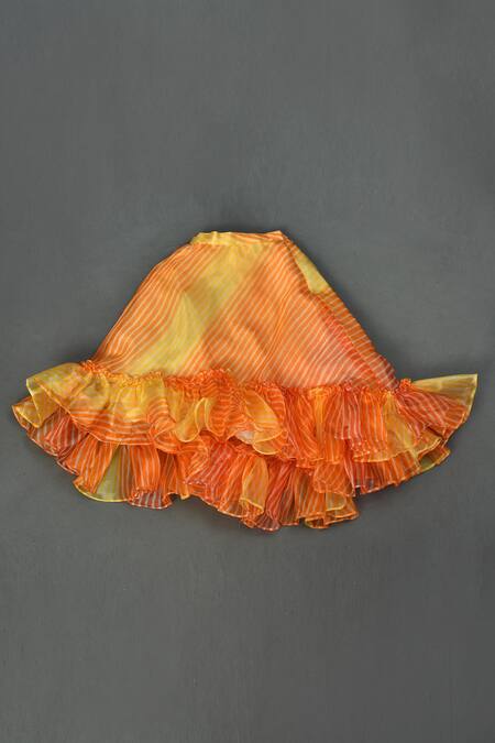 Shop_Maaikid_Black Organza Sequins Embroidered Blouse And Lehenga Set _Online_at_Aza_Fashions