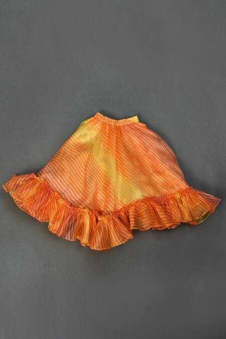 Maaikid_Black Organza Sequins Embroidered Blouse And Lehenga Set _at_Aza_Fashions