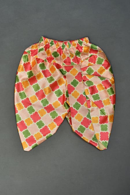 Shop_Maaikid_Yellow Cotton, Silk Embroidery Krishna And Flute Embellished Kurta Set _Online_at_Aza_Fashions