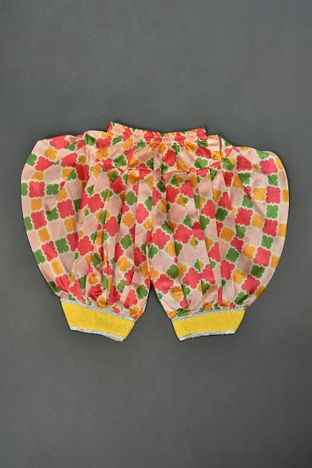 Buy_Maaikid_Yellow Cotton, Silk Embroidery Radha Embellished Kurta And Afghani Pant Set 