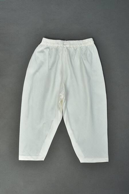 Buy_Maaikid_Pink Chanderi, Cotton Gota Patti, Piping Embellished Kurta And Pyjama Set _Online_at_Aza_Fashions