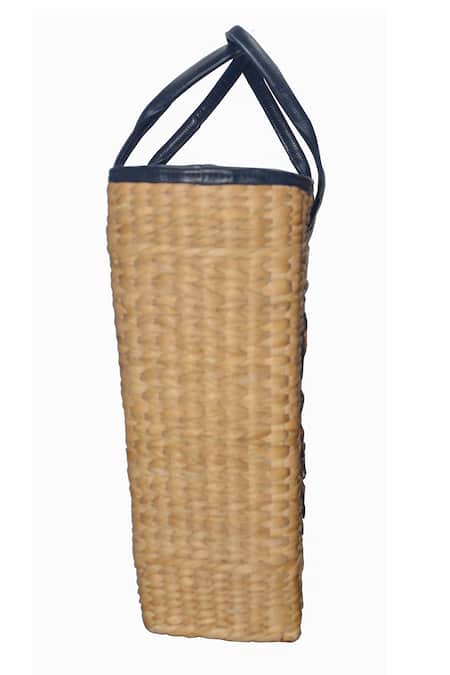 Ginn And Tonik Beige Beads Evil Eye Embellished Beach Bag Online at Aza Fashions Ginn And Tonik_Beige Beads Evil Eye Embellished Beach Bag_Online_at_Aza_Fashions