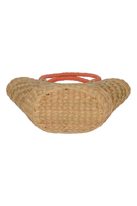 Shop_Ginn And Tonik_Beige Beads And Sequin Amour Basket Woven Beach Bag_Online_at_Aza_Fashions