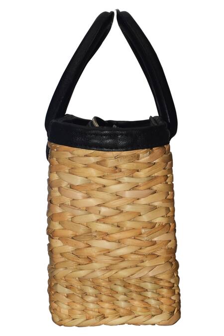 Buy_Ginn And Tonik_Beige Beads Evil Eye Basket Woven Beach Bag_Online_at_Aza_Fashions