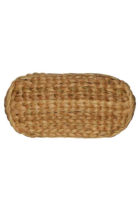 Shop_Ginn And Tonik_Beige Beads And Sequin Feliz Basket Woven Beach Bag_Online_at_Aza_Fashions