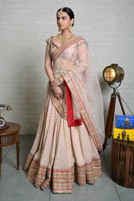 Priti Sahni Pink Silk, Georgette, Tulle Sequins, Zari Sweetheart Embroidered Lehenga Set Online at Aza Fashions Priti Sahni_Pink Silk, Georgette, Tulle Sequins, Zari Sweetheart Embroidered Lehenga Set _Online_at_Aza_Fashions
