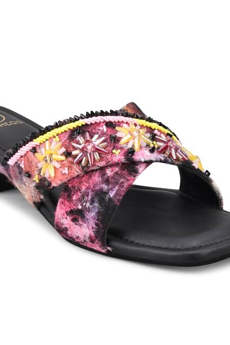 Buy Kaltheos Black Embellished Luna Criss Cross Block Heel Sandals Buy_Kaltheos_Black Embellished Luna Criss Cross Block Heel Sandals