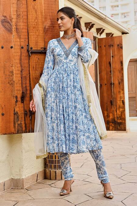 Buy Palak & Mehak Ivory Net, Crepe Embroidery, Sequins, Fringe Adah Floral Print Anarkali Set Online at Aza Fashions Buy_Palak & Mehak_Ivory Net, Crepe Embroidery, Sequins, Fringe Adah Floral Print Anarkali Set _Online_at_Aza_Fashions