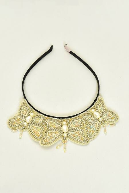 Choko_Silver Sterling Butterfly Jewel Hair Band _Online_at_Aza_Fashions
