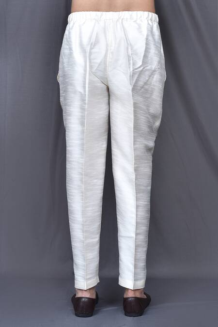 Buy_Arihant Rai Sinha_Blue Bundi And Kurta Silk Blend Embroidered Floral Thread Work & Contrast Set_Online_at_Aza_Fashions