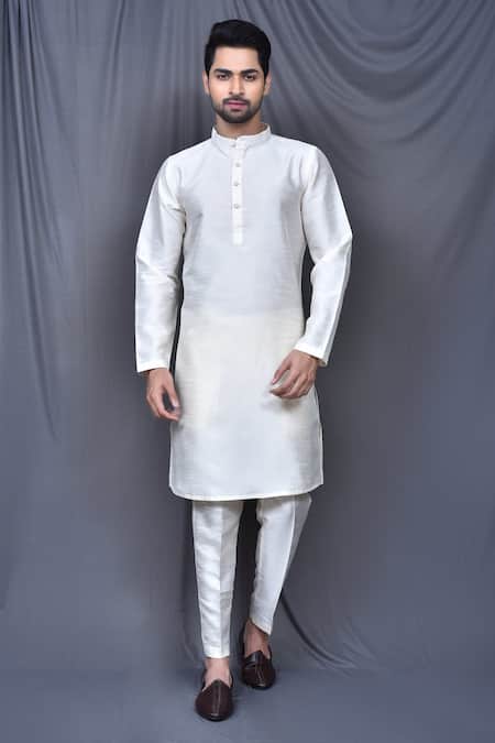 Shop_Arihant Rai Sinha_Purple , Satin Embroidery Floral Thread Work Bundi And Kurta Set _Online_at_Aza_Fashions