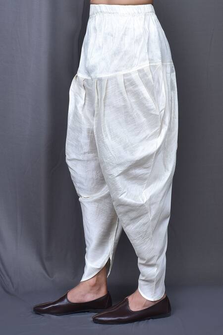 Arihant Rai Sinha_Blue Silk Embroidery Floral Woven Kurta And Cowl Pant Set _Online_at_Aza_Fashions