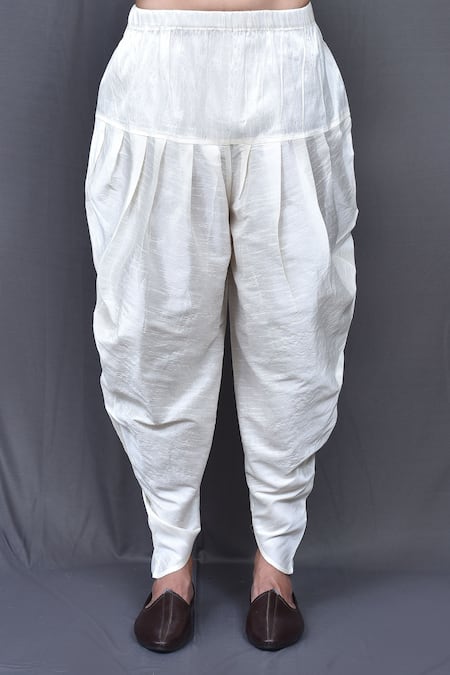 Buy_Arihant Rai Sinha_Blue Silk Embroidery Floral Woven Kurta And Cowl Pant Set _Online_at_Aza_Fashions