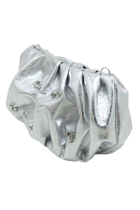 Trov_Silver Embellished Lex Stone Bag _Online_at_Aza_Fashions