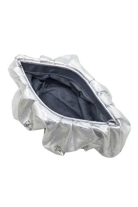 Buy_Trov_Silver Embellished Lex Stone Bag _Online_at_Aza_Fashions