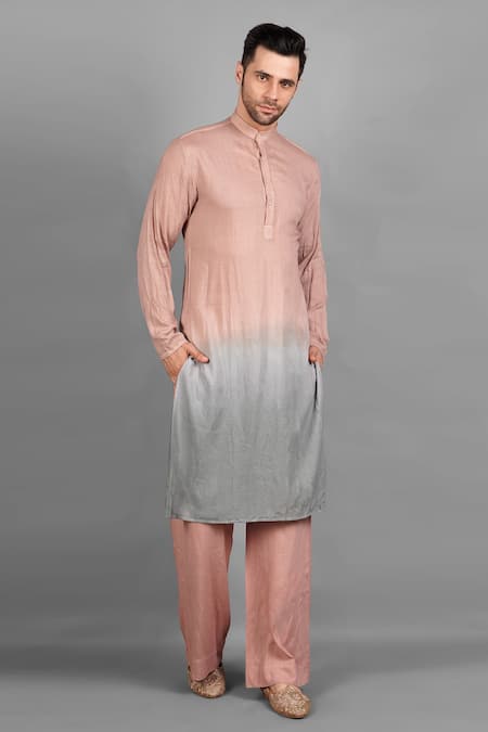 Soniya G_Ivory Pashmina, Silk Embroidery Thread Sherwani Set _Online_at_Aza_Fashions