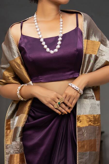 Sheela Suthar Gold Multi Panelled Stole Online at Aza Fashions Sheela Suthar_Gold Multi Panelled Stole _Online_at_Aza_Fashions