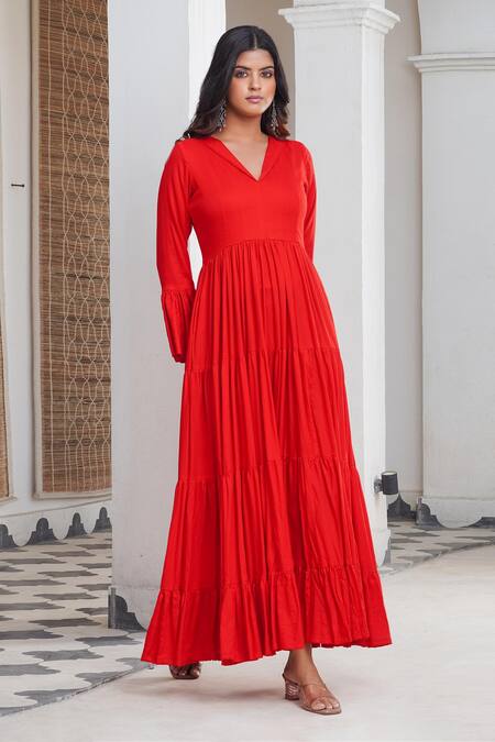 Buy Eavan Red Fit & Flare Dress - Dresses for Women 755060 | Myntra