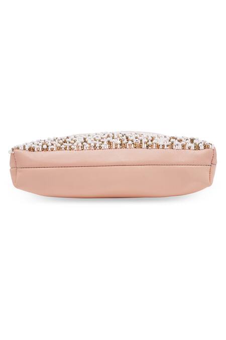 Buy_Richa Gupta_Pink Embroidery Bead Clutch With Sling 