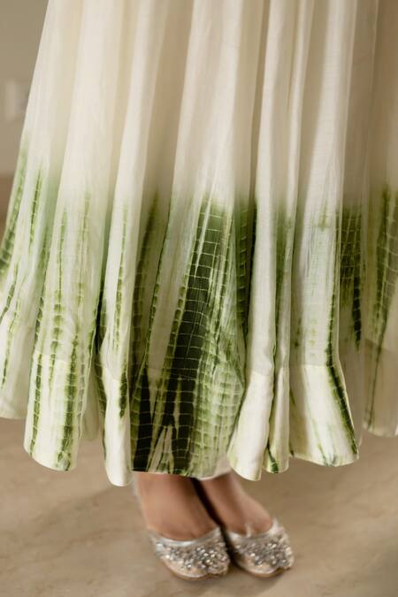 Shop Cupid Cotton Off White Silk, Cotton Embroidery, Beads Round Neck Yoke Anarkali Set Online at Aza Fashions Shop_Cupid Cotton_Off White Silk, Cotton Embroidery, Beads Round Neck Yoke Anarkali Set _Online_at_Aza_Fashions