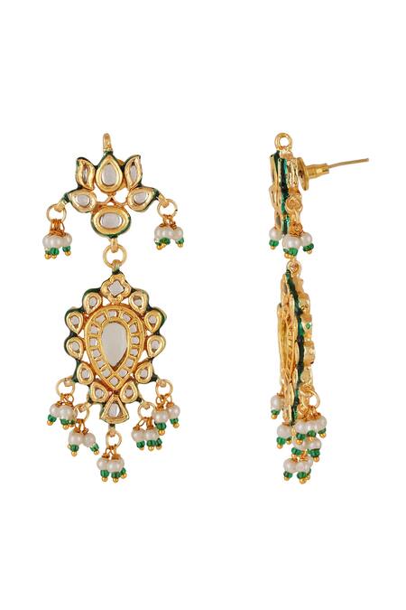 Shop_ChhavI'S Jewels_White Diamonds, Pearls And Kundan Embellished Layered Necklace Set _Online_at_Aza_Fashions