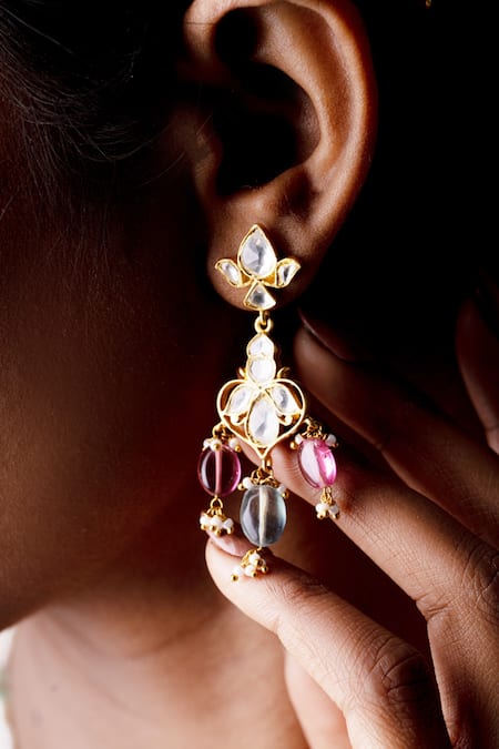 Shop_Osvag India_Gold Plated Beads Embellished Choker Set _Online_at_Aza_Fashions