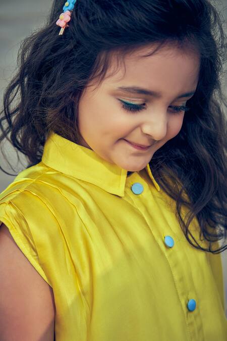 Shop_Little Luxury_Blue Viscose, Velour Ombre Co-ord Set _Online_at_Aza_Fashions