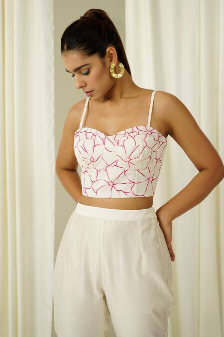 Buy Sakshi Khetterpal Ivory Chanderi Embroidery Sweetheart Neck Blazer Set Online at Aza Fashions Buy_Sakshi Khetterpal_Ivory Chanderi Embroidery Sweetheart Neck Blazer Set _Online_at_Aza_Fashions