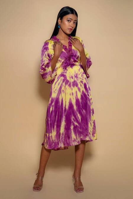 Buy online Women's Fit & Flare Tie & Dye Dress from western wear for Women  by Elexuras for ₹1299 at 63% off | 2024 Limeroad.com
